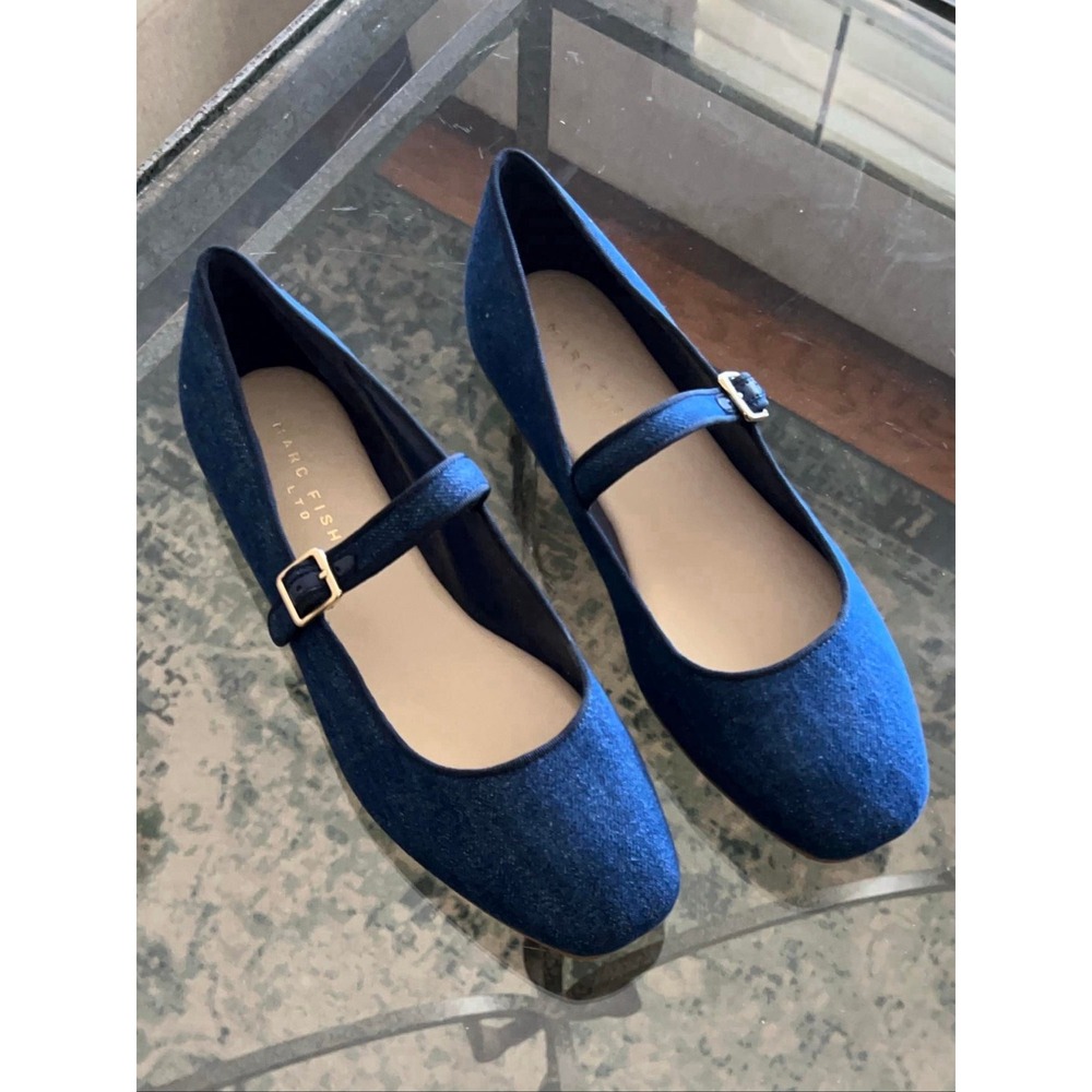 Marc Fisher LTD Navy Blue Flats Women's Size 9M Buckle Ballet Shoes - Picture 5 of 6